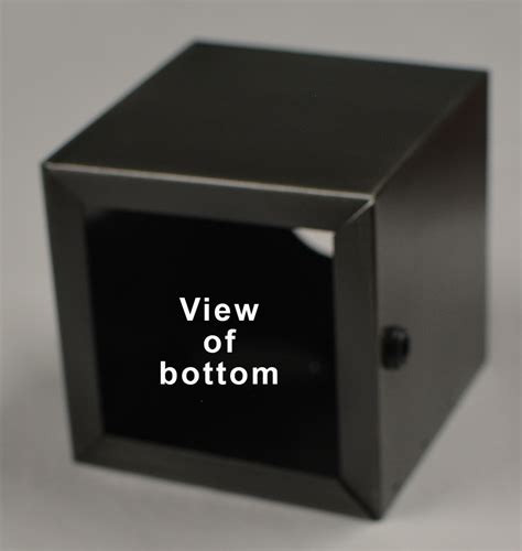 a metal box with square base|metal box with square base.